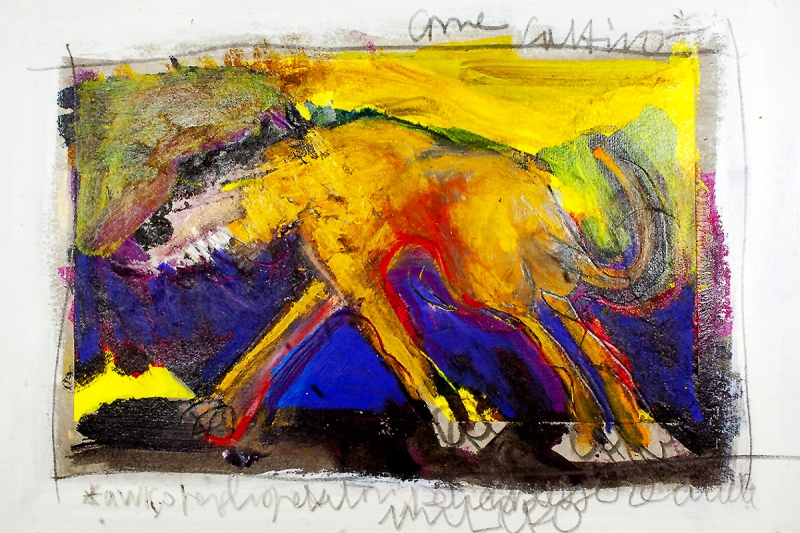 Cane cattivo | 2015 | mixed media on paper | 107x76 in